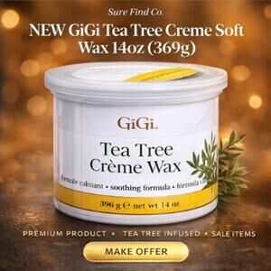 Gigi TeaTree Creme Soft Wax Hair Removal Soothing Formula  14oz 369g NEW- Sealed